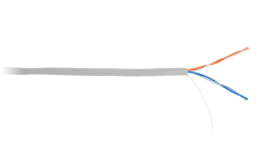 Кабель NETLAN U/UTP 2 пары, Кат.5 (Класс D), 100МГц, одножильный, BC (чистая медь), внутренний, PVC нг(B), серый, 305м