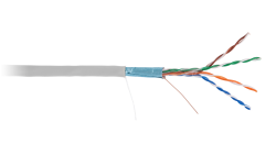 Кабель NETLAN F/UTP 4 пары, Кат.5e (Класс D), 100МГц, одножильный, BC (чистая медь), внутренний, PVC нг(B), серый, 305м