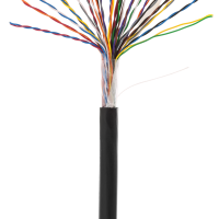 Кабель NETLAN U/UTP 25 пар, Кат.5 (Класс D), 100МГц, одножильный, BC (чистая медь), внешний, PE до -40C, черный, 305м