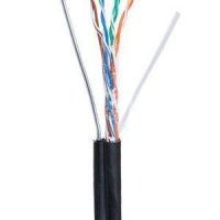 Кабель NETLAN U/UTP 4 пары, Кат.5e (Класс D), 100МГц, одножильный, BC (чистая медь), внешний, PE до -40C, с одножильным тросом, черный, 305м