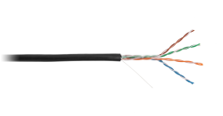Кабель NETLAN U/UTP 4 пары, Кат.5e (Класс D), 100МГц, одножильный, BC (чистая медь), внешний, PE до -40C, черный, 305м