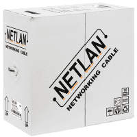 Кабель NETLAN F/UTP 4 пары, Кат.5e (Класс D), 100МГц, одножильный, BC (чистая медь), внутренний, PVC нг(B), серый, 305м