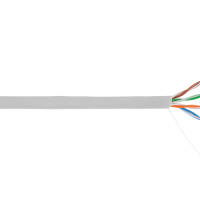 Кабель NETLAN U/UTP 4 пары, Кат.5e (Класс D), 100МГц, одножильный, BC (чистая медь), внутренний, PVC нг(B), серый, 305м